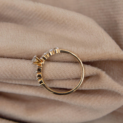 Lab Grown Diamond Minimalist Ring, US 7 Ring, 14K Yellow Gold Anniversary Ring, Stackable Ring for Women, Real Gold Jewelry, Ready to Ship