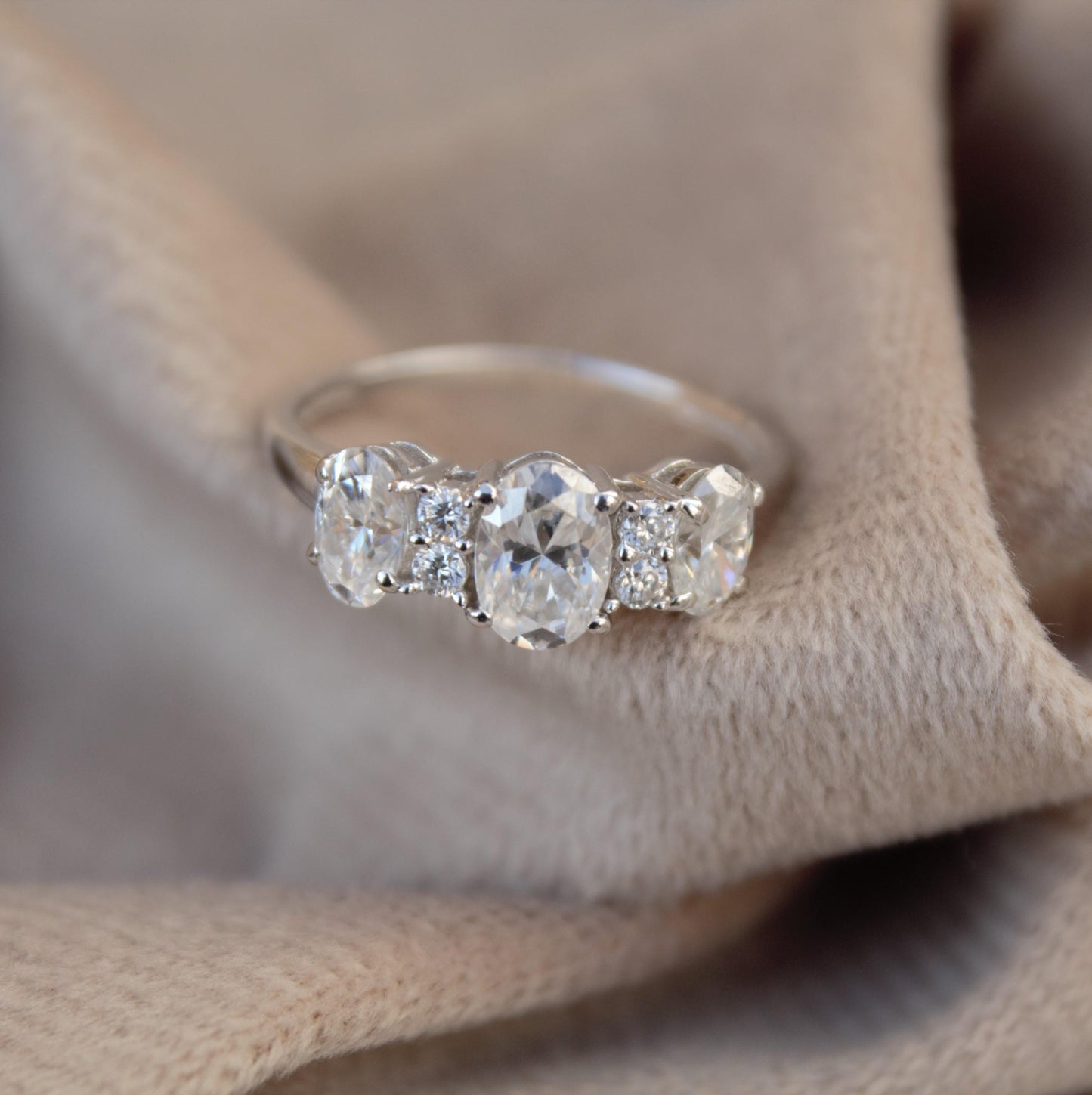 Oval Cut Solid Silver Ring, White Moissanite Jewelry, 925 Sterling Silver Moissanite Ring, Statement Travel Jewelry, Solitaire Ring for Her