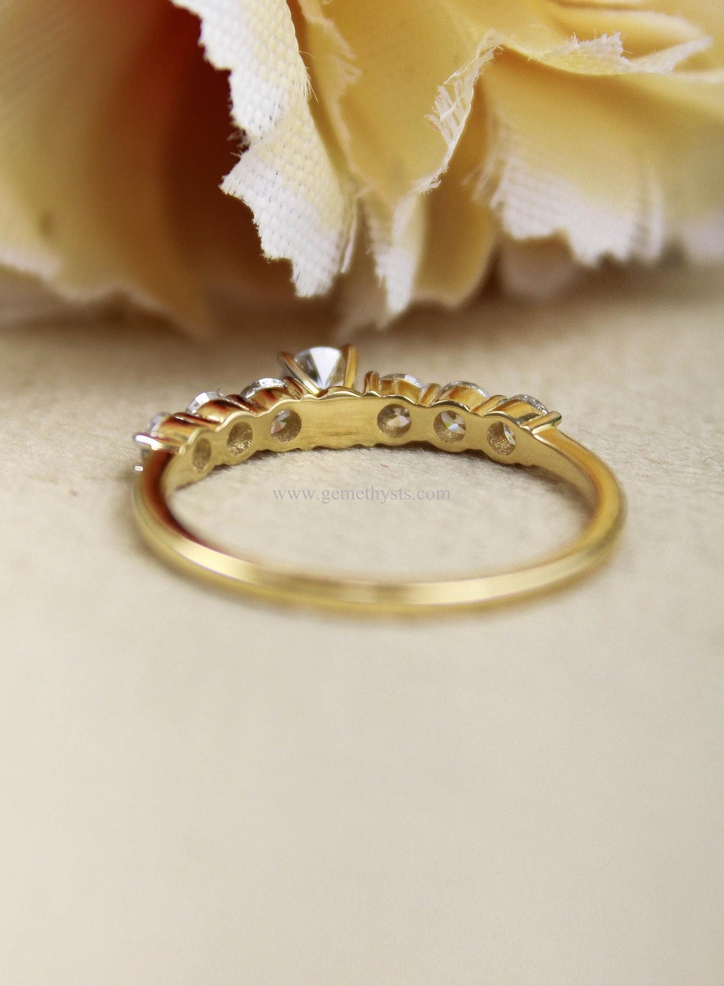 Lab Grown Diamond Minimalist Ring, 10K/14K Yellow Gold Anniversary Ring, Stackable Ring for Women, Real Gold Jewelry, Dainty Gold Ring