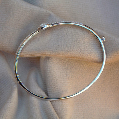 Cuff Moissanite Delicate Bracelet, Moissanite Silver Jewelry With 925 Stamped, Melee Round Women Bangle Bracelet For Anniversary Gift