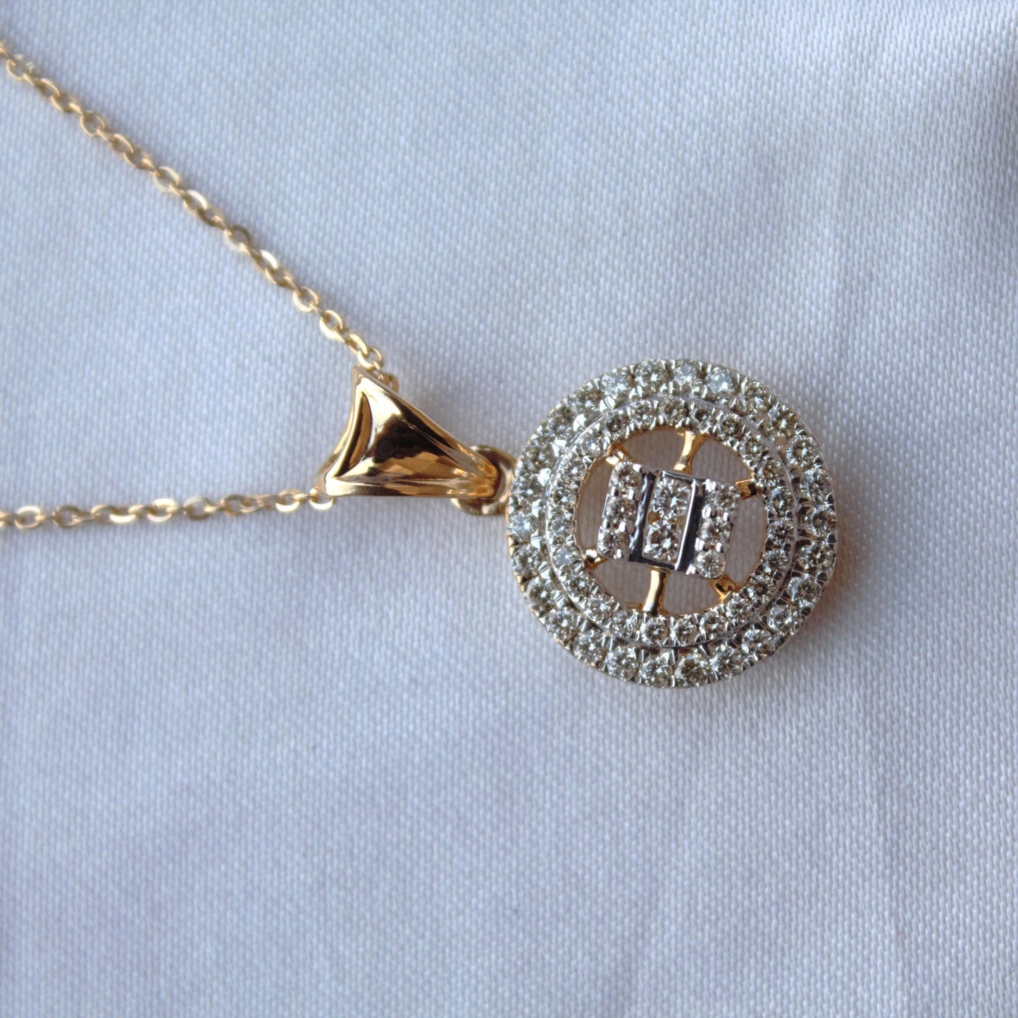 4.04 gram Necklace with 3.31 gram Earrings Set, Pendant Chain with Lightweight Earrings, High Quality Diamond Necklace Earring Set