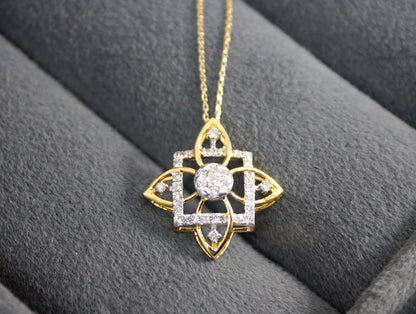 IGI Certified Diamond Necklace Earrings Set, Minimalist Jewelry for Wedding, 18K Gold Chain Pendant with Earrings Perfect Anniversary Gift