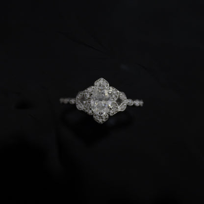 Art Deco Moissanite Ring – Vintage Style 925 Sterling Silver Jewelry, Dainty Designer Jewelry, Engagement Ring, Gift for Her