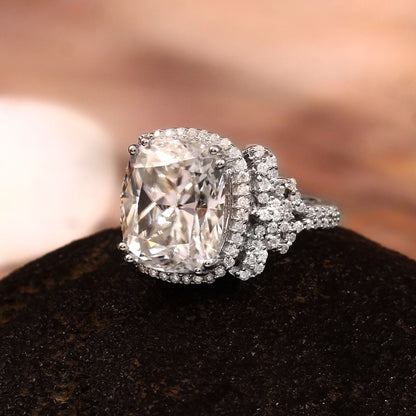 Lab Created Diamond Ring, Solitaire Ring, Elongated Cushion Cut Ring, Wedding Ring for Bride, Vintage Style Ring, Anniversary Gift for Her