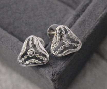 Natural Diamond Gold Earrings With Necklace, 18K Real Gold VS - SI Diamond Jewelry Set, Dainty Diamond Jewelry Perfect For Anniversary Gift