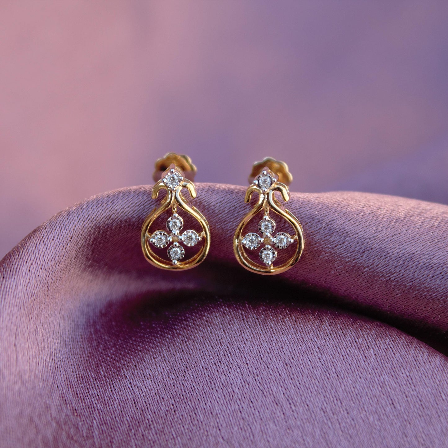 0.05 Carat Natural Diamond Stud Earrings, IGI Certified Diamond Jewelry, Screw Back Gold Stud Earrings, 18K Solid Gold Earrings for Her