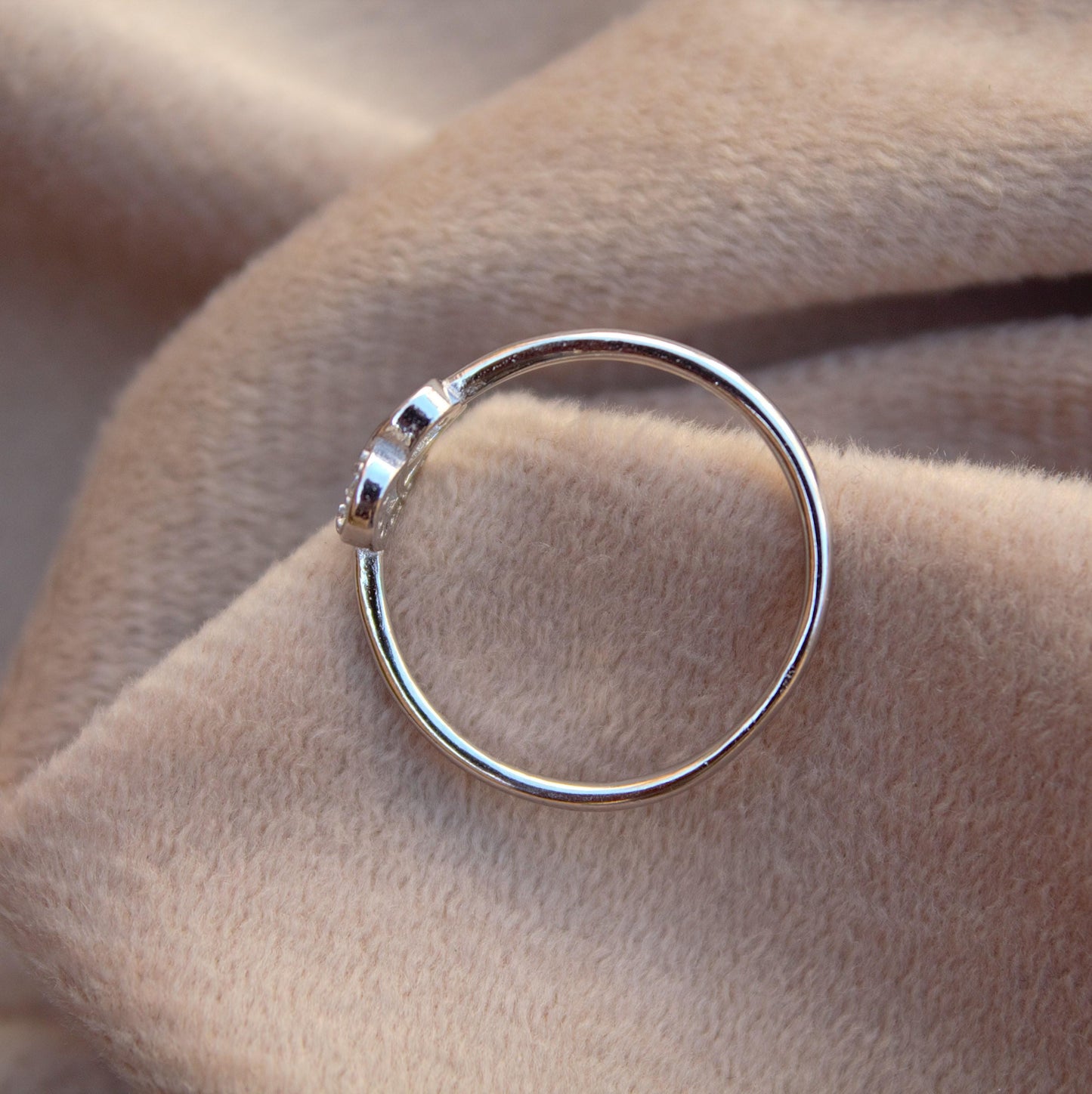 925 Sterling Silver Heart Ring with Cubic Zirconia, Elegant Jewelry Gift for Her, Minimalist Cubic Zirconia Silver Heart Ring For Love