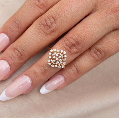 Natural Diamond Gold Ring, IGI Certified Diamond Jewelry, 18K Solid Gold Ring, Statement Gold Ring For Wife, H - I Color Diamond Gold Ring