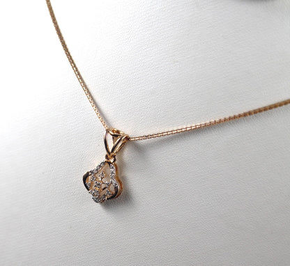 Real Diamond Pendant Necklace with Stud Earrings, 18K Gold Necklace Earring Set, IGI Certified Natural Diamond Wedding Jewelry Set for Her