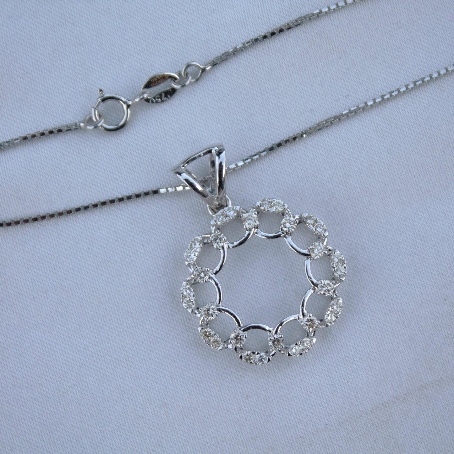 Diamond Jewelry Set in Solid 18k White Gold, Minimalist Pendant Necklace with Stud Earrings, IGI Certified Jewelry, Perfect Gift for Bride