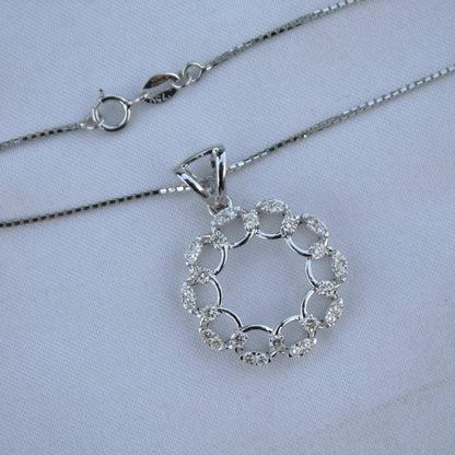 Diamond Jewelry Set in Solid 18k White Gold, Minimalist Pendant Necklace with Stud Earrings, IGI Certified Jewelry, Perfect Gift for Bride