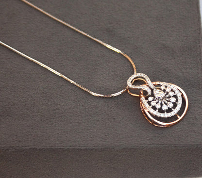 IGI Certified VS-SI Necklace & Earrings, Real Diamond Designer Necklace Earrings Set for Women, 18k Rose Gold Beautiful Combo Set