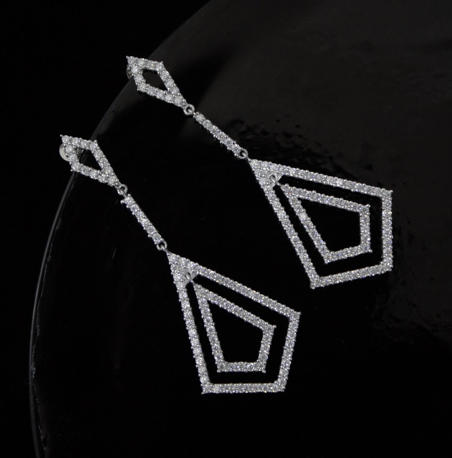 Stud Dangle Moissanite Earrings for Women, 925 Sterling Silver Long Earrings, Round Stone Earrings, White Moissanite Wedding Bridal Jewelry