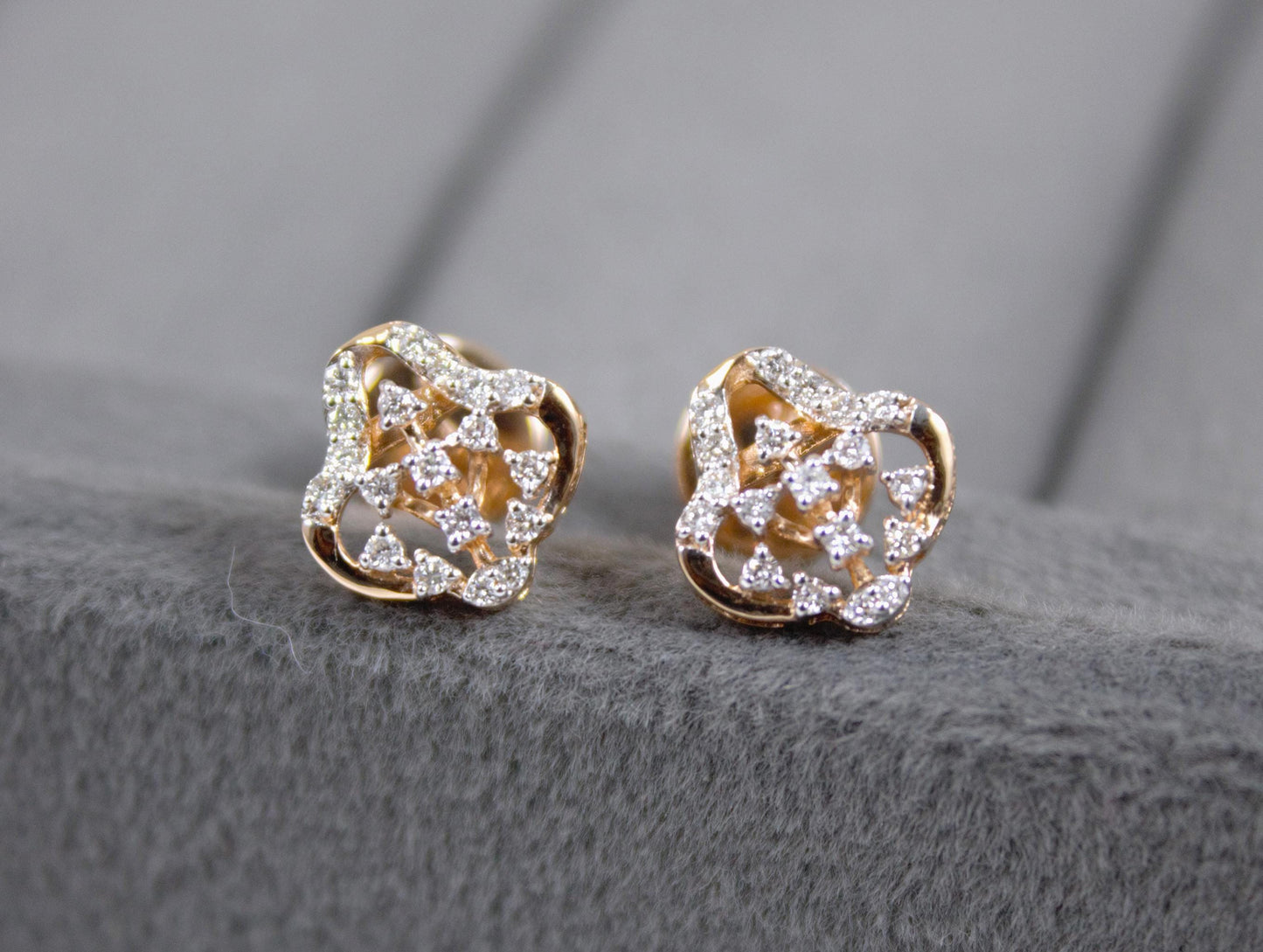 Real Diamond Pendant Necklace with Stud Earrings, 18K Gold Necklace Earring Set, IGI Certified Natural Diamond Wedding Jewelry Set for Her