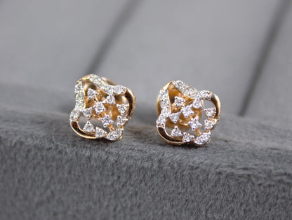 Real Diamond Pendant Necklace with Stud Earrings, 18K Gold Necklace Earring Set, IGI Certified Natural Diamond Wedding Jewelry Set for Her