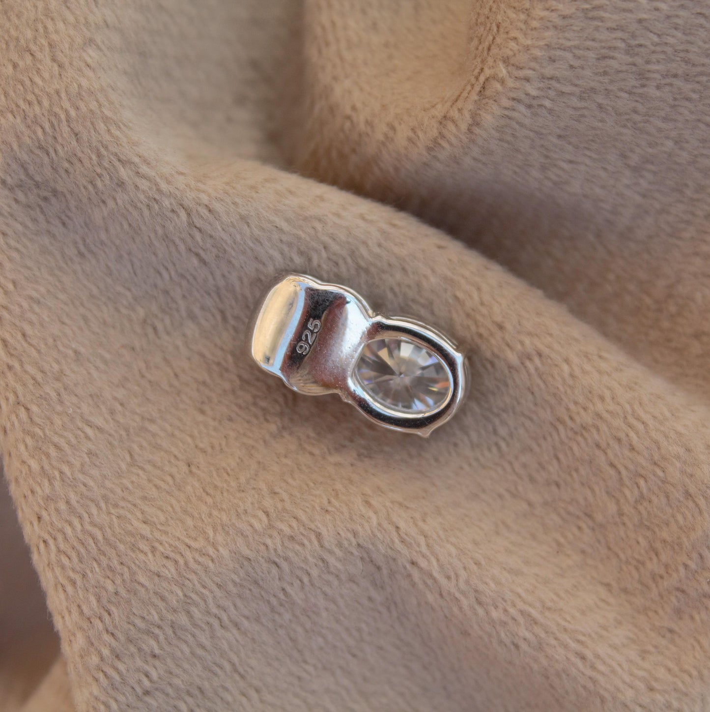 925 Sterling Silver Oval Cut Moissanite Pendant, Dainty Silver Pendant, White Moissanite Solitaire Pendant, Prong Setting Pendant for Chain