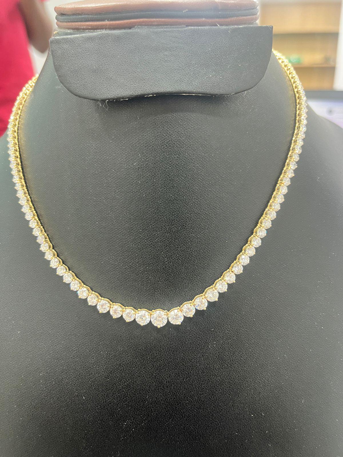 Lab Diamond Tennis Necklace, 16-20 Tcw Graduation Necklace, Infinity Diamond Chain, Three Prong Necklace, Statement Jewelry Bridal Gifts