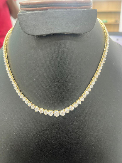 Lab Diamond Tennis Necklace, 16-20 Tcw Graduation Necklace, Infinity Diamond Chain, Three Prong Necklace, Statement Jewelry Bridal Gifts