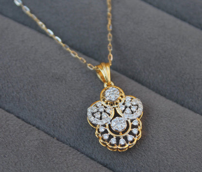 IGI Certified Gold Diamond Jewelry, Natural Diamond Earring With Necklace Set, 18K Gold Diamond Jewelry, Designer Diamond Set Gift For Her