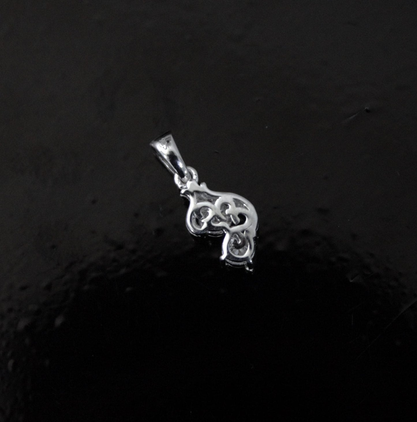 Colorless Moissanite 925 Sterling Silver Charm Pendant, Round Cut Designer Pendant, Silver Minimalist Jewelry, Birthday Gift for Women