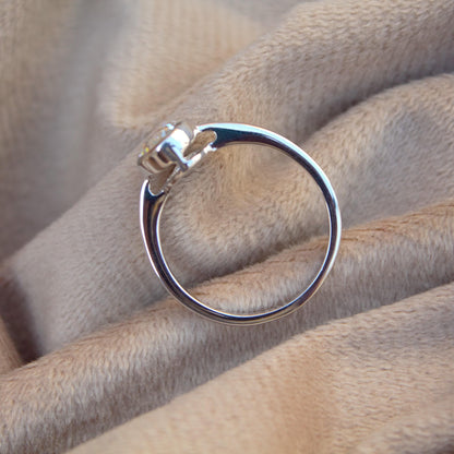 Oval Cut Moissanite 925Sterling Silver Ring, Solitaire Bezel Setting Ring, Statement Dainty Ring, Vintage Anniversary Ring for Men and Women