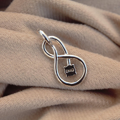 Moissanite 925 Sterling Silver Twisted Style Pendant, Vintage Silver Pendant, Round Cut Vintage Jewelry, Designer Lightweight Travel Jewelry