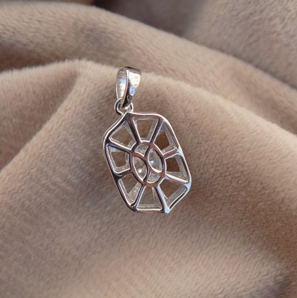 Vintage Style Moissanite Silver Pendant, 925 Sterling Silver Designer Pendant, Oval Cut Stone Pendant Gift for Women, Silver Charm Pendant