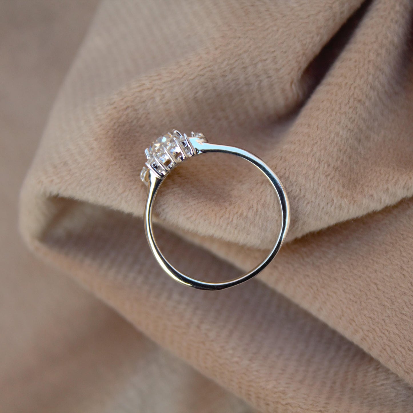 Cluster Moissanite Ring in 925 Sterling Silver, Statement Ring for Women, Solitaire Moissanite Silver Ring, Perfect Gift For Girlfriend