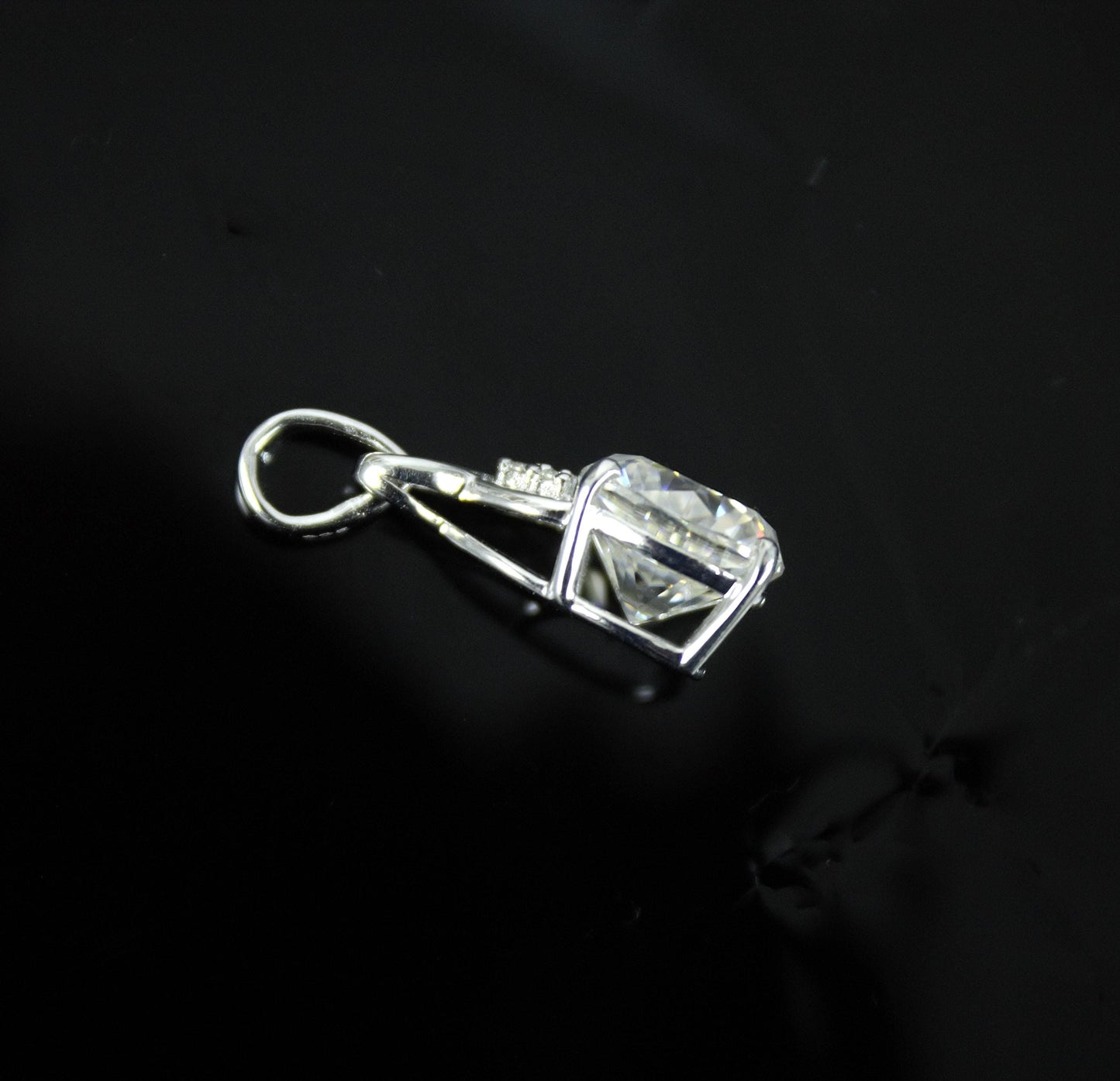 Cushion Cut Moissanite Charm Pendant, Victorian Style Pendant, Classic Solitaire Pendant For Women, 925 Sterling Silver Minimalist Pendant