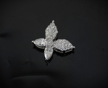 Butterfly Shape Moissanite 925 Sterling Silver Pendant, Minimalist Jewelry, Silver Dainty Pendant, Prong Pendant, Perfect Gift for Daughter