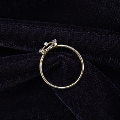 18K Solid Yellow Gold Ring, 6 US Gold Diamond Ring, IGI Certified Diamond Jewelry, Real Diamond Elegant Minimalist Ring For Birthday Gift