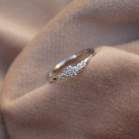 Women Engagement Ring, Art Deco Ring, Cubic Zirconia Silver Ring, 925 Sterling Silver Ring, Everyday Ring, Promise Ring, Delicate Ring Gift