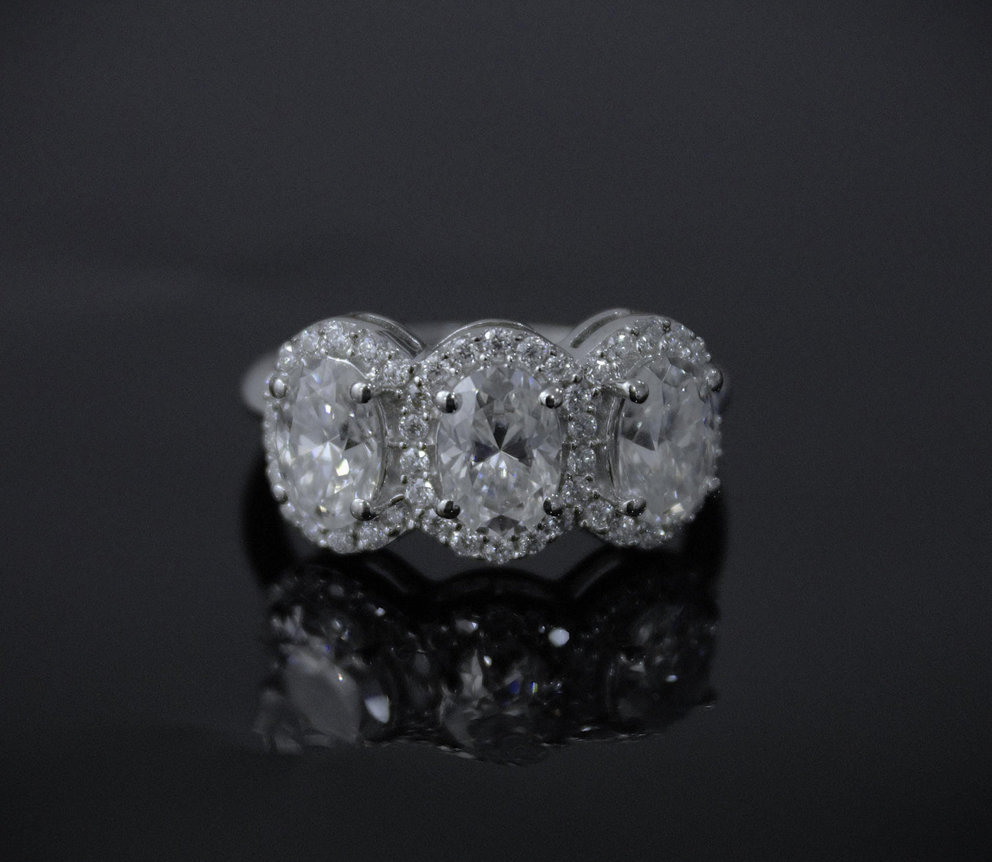 Oval Cut Moissanite White Stone Ring, Wedding/Engagement Ring for Bride, Statement Silver Moissanite Jewelry, Anniversary Gift for Wife