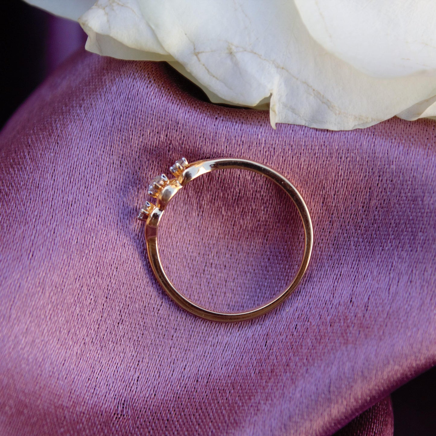 Three Stone Diamond Ring, 1.43 Gm Diamond Gold Ring, 18K Dainty Yellow Gold Jewelry, IGI Certified Natural Diamond Gold Ring Gift for Wife