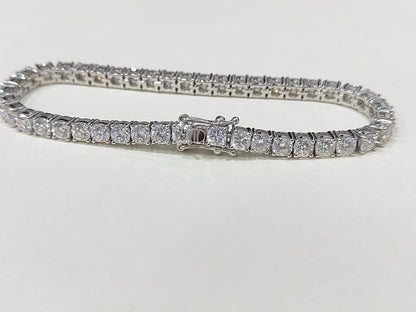 Moissanite Cushion Cut Bracelet, 14k/18k Solid Gold Bracelet, Infinity Tennis Bracelet, Minimalist Bracelet, Wedding Bracelet for Bride