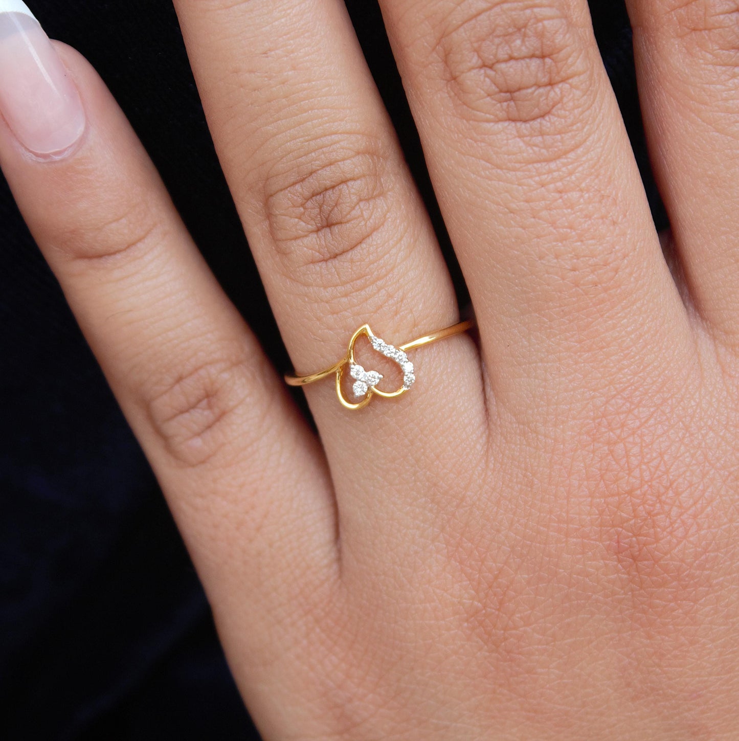 18K Solid Gold Jewelry For Gift, Minimalist Diamond Ring, IGI Certified Diamond Jewelry, April Birthstone Ring, Heart Shape Diamond Ring