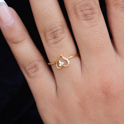 18K Solid Gold Jewelry For Gift, Minimalist Diamond Ring, IGI Certified Diamond Jewelry, April Birthstone Ring, Heart Shape Diamond Ring