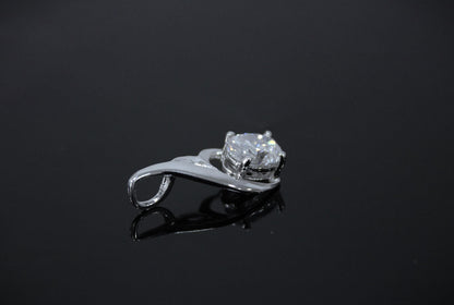 925 Sterling Silver Moissanite Oval Cut Pendant, Minimalist Charm Pendant, White Moissanite Jewelry, Silver Pendant for Chain, Gift for Her