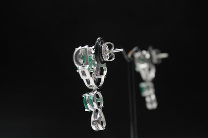 Emerald & Ruby Necklace Set with moissanite, Beautiful Green Jewelry, Victorian Statement Necklace,