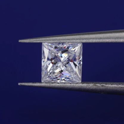 Princess Cut Moissanite with GRA Certificate, Loose Square Moissanite Jewelry Making Supplies, Eye Clean Quality D Color VVS1 Grade Stone