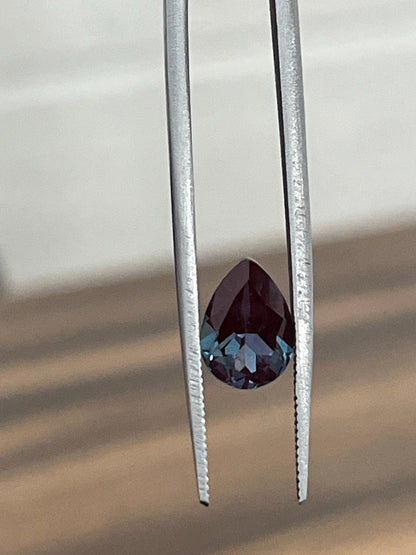Color Changing Lab-Created Alexandrite Stone, Pear Cut Stone for Jewelry Making, 3X4mm to 10X14mm Sizes Available, Faceted Loose Stones
