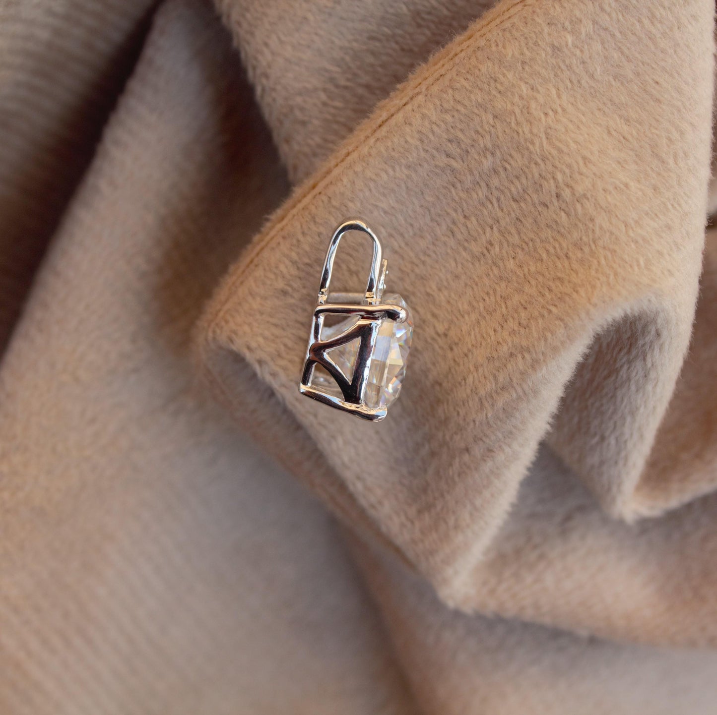 Solitaire Moissanite Prong Set Pendant, White Cushion Cut Moissanite Pendant, Gorgeous Women Charm Pendant, 925 Sterling Silver Jewelry