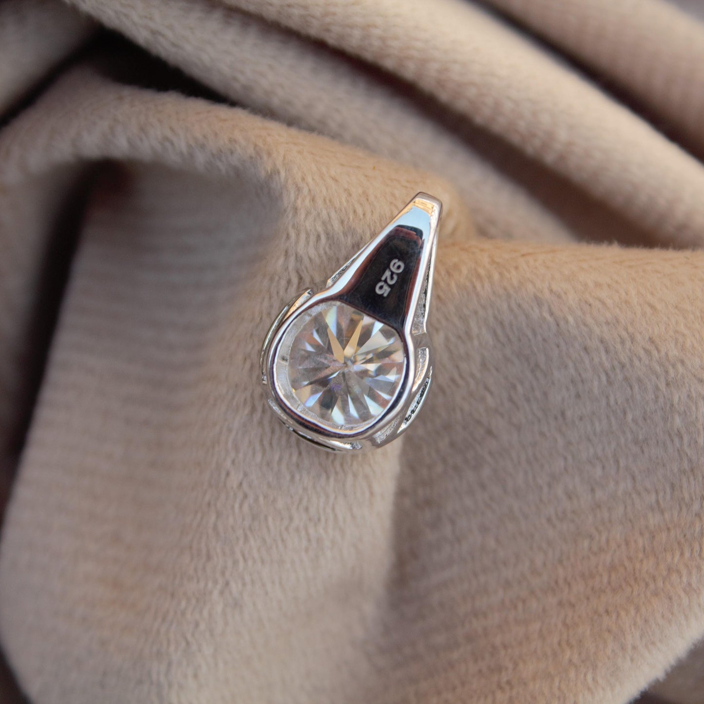 Round Moissanite Prong Set Solitaire Pendant, 925 Sterling Silver Jewelry, Everyday Wear Pendant, Perfect Anniversary Pendant, Ready to Ship