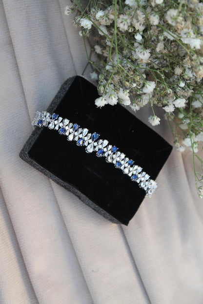 Cubic Zirconia Silver Jewelry Set, Choker Necklace with Earring-Ring-Bracelet, Designer 925Sterling  Jewelry Set Perfect Valentines Day Gift