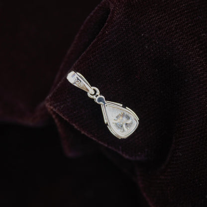 Minimalist Cushion Cut Moissanite Bridesmaids Pendant, Solid 925 Sterling Silver Pendant for Her, Dainty Silver Pendant, Tiny Charm Pendant