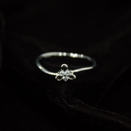 1 Gram Silver Cubic Zirconia Ring, Lightweight Silver Jewelry, 925 Sterling Silver With 925 Stamped, Three Stone Cubic Zirconia Silver Rings