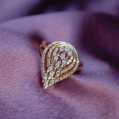 18k Solid Gold Jewelry, 4 US Gold Engagement Ring, Victorian Style Natural Diamond Ring, Natural Diamond Real Gold Ring, Real Gold Ring