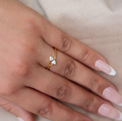 5 US Gold Ring, IGI Certified Diamond Jewelry, 0.04 Carat Natural Diamond Gold Ring, 18K Solid Gold Jewelry, Heart Diamond Gold Ring