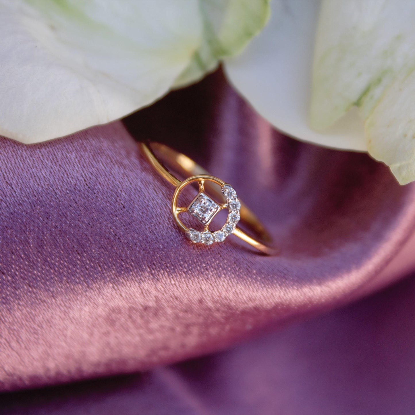 5.75 US Gold Diamond Ring, 18K Solid Gold With IGI Certified Diamond Jewelry, Real Diamond Minimalist Ring, Designer Ring For Birthday Gift