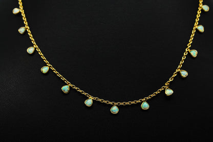 Opal Heart Necklace, Dainty Opal Jewelry, October Birthstone Necklace, 925 Sterling Silver Necklace for Women, Minimalist Necklace For Gift